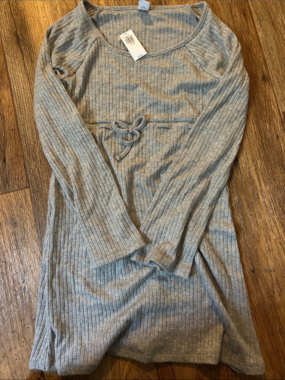 Old Navy Heather Ribbed Gray Long Sleeve Dress